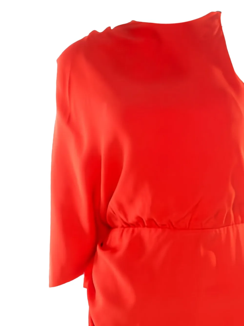 ALEXANDER WANG Pre-owned 2024 Asymmetrical Silk Midi Dress In Orange