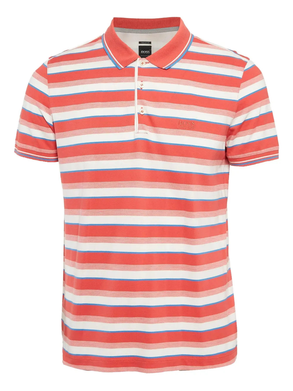 BOSS pre-owned striped cotton polo shirt | Red | Image 1