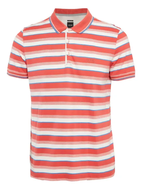 BOSS pre-owned striped cotton polo shirt