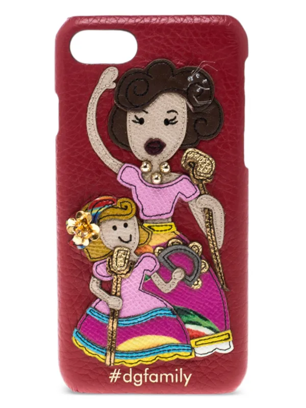 Dolce & Gabbana Pre-owned Family Leather Iphone 6 Phone Case in Red