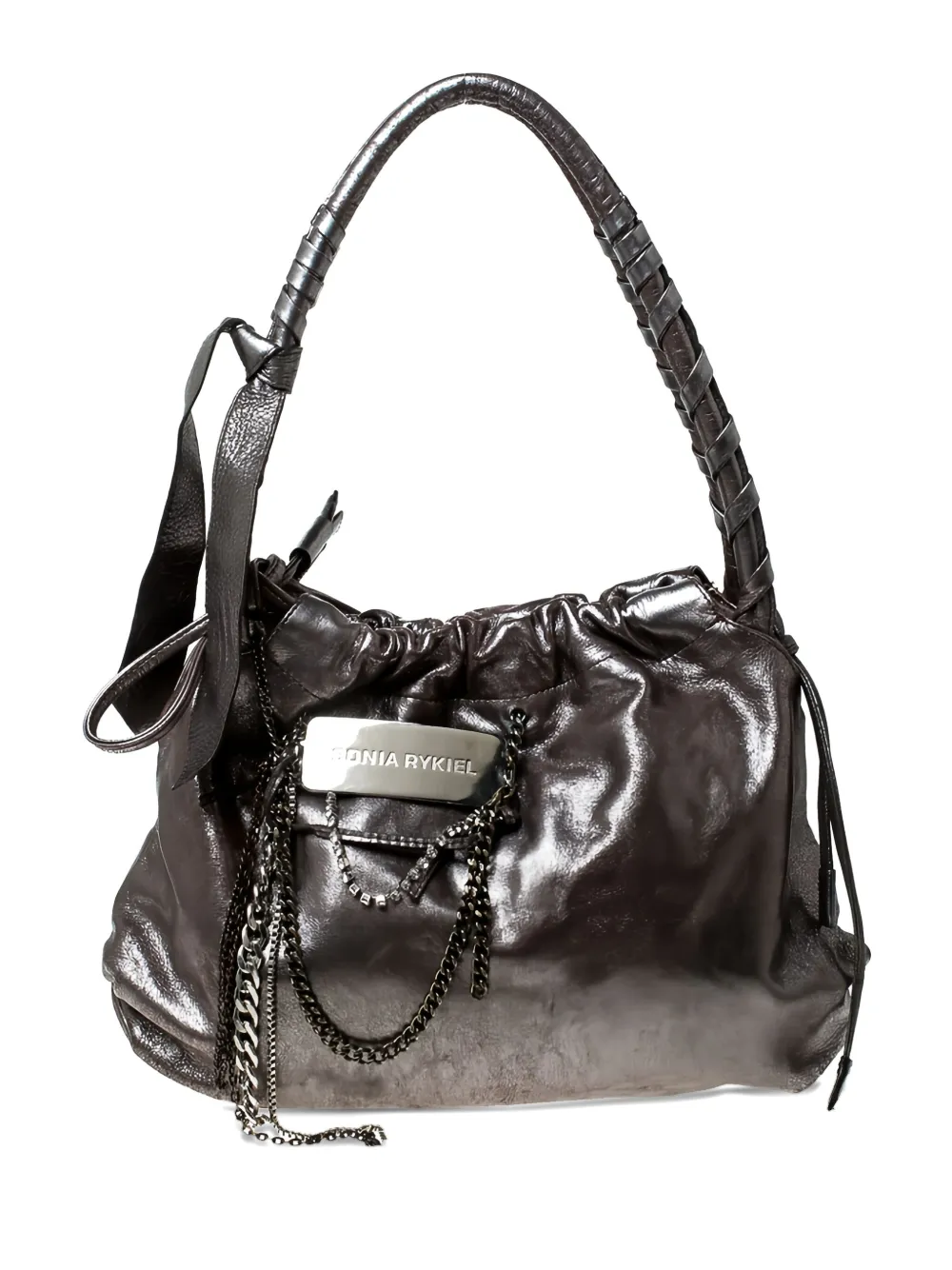 Sonia Rykiel Pre-Owned leather chain-link tote bag - Marrone