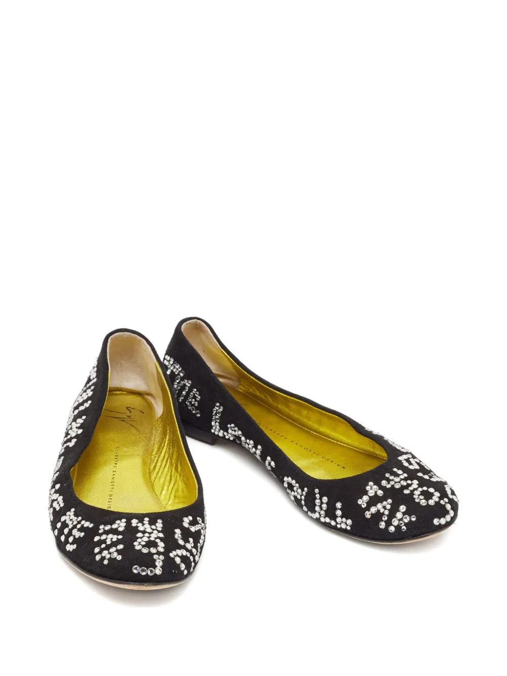Giuseppe Zanotti Vintage Ballerina's met kristallen - Zwart