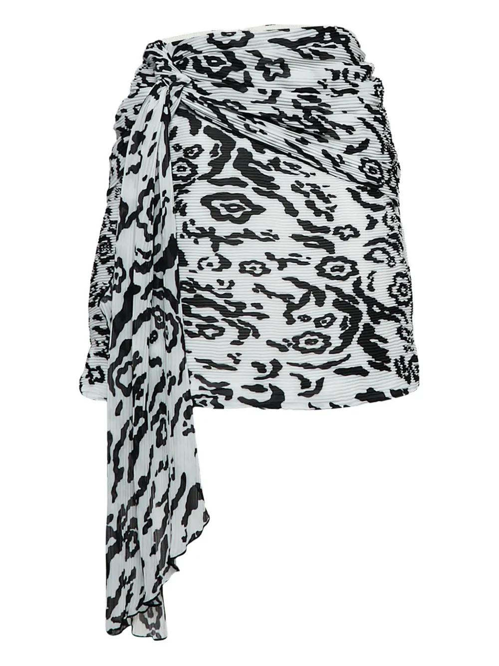 pleated leopard-print skirt