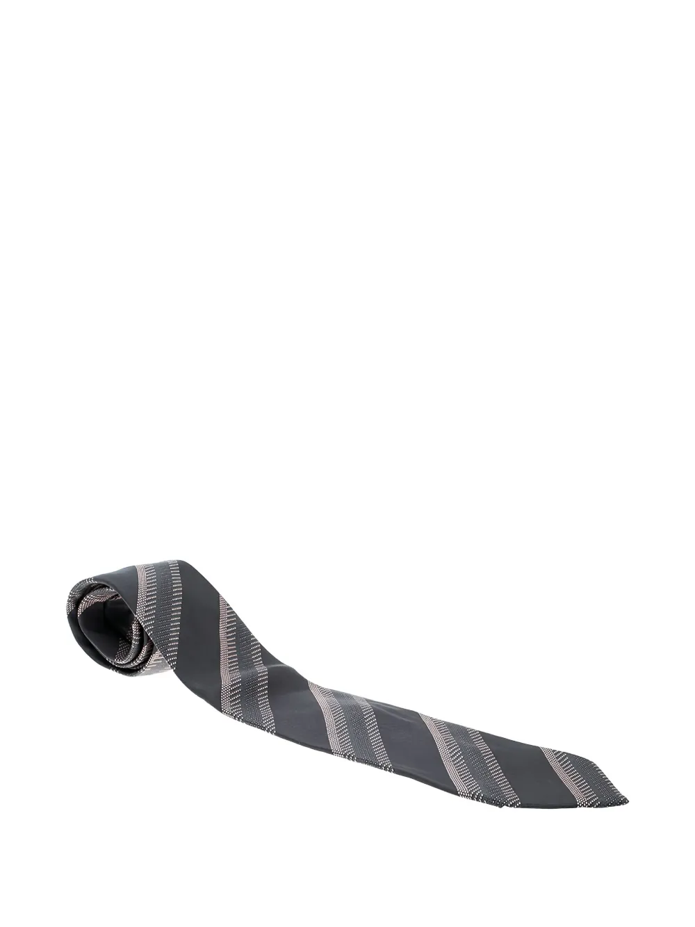 Giorgio Armani Pre-Owned striped silk tie | Black | Image 1