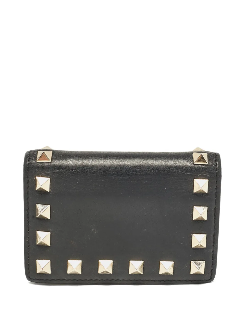 Rockstud leather cardholder