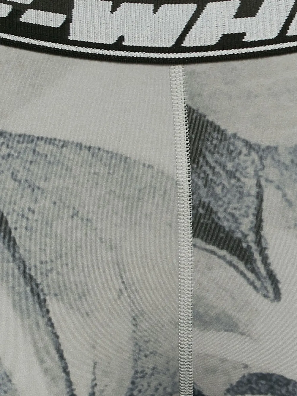 Pre-owned Off-white Floral-print Leggings In Gray