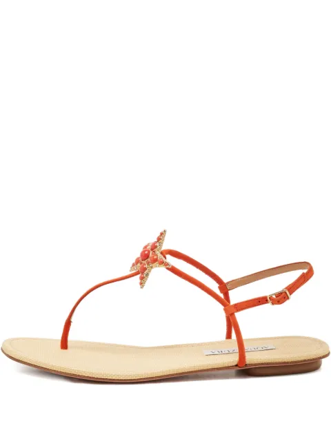 Aquazzura صندل كلاسيكي بسير شمواه وزينة نجم البحر