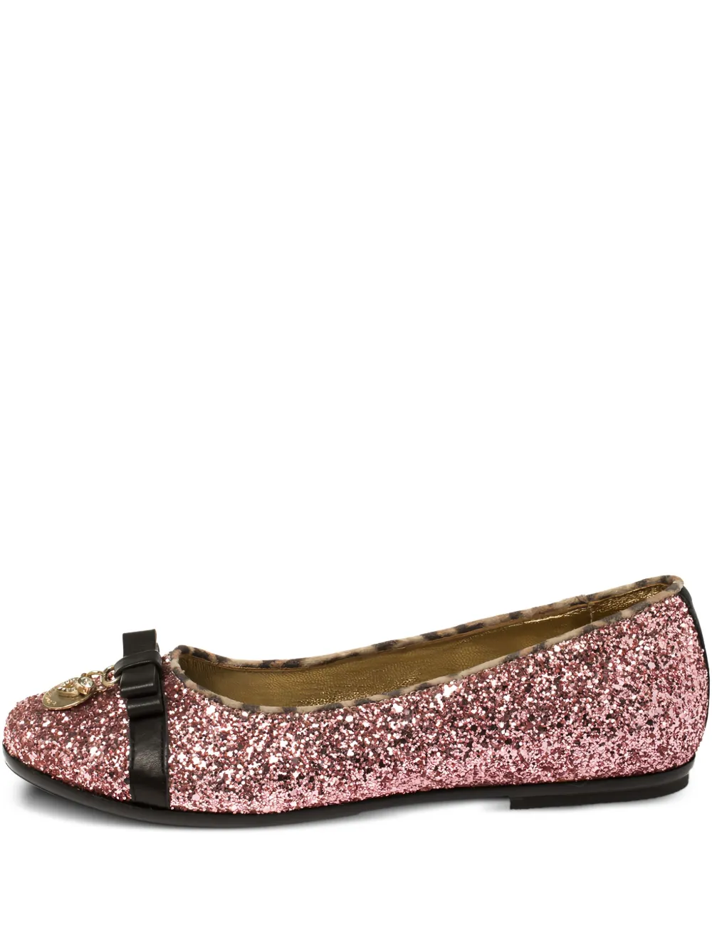 pre-owned glitter-embellished ballet flats