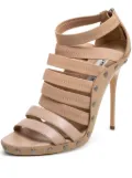 Jimmy Choo Pre-Owned 125mm Aston stud-detail sandals - Neutrals