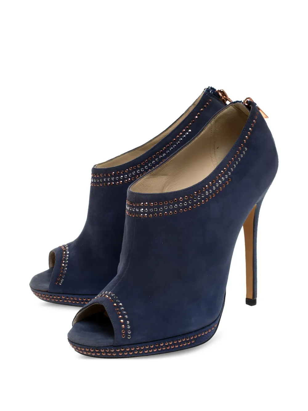 Jimmy Choo Pre-Owned 125 mm suède laarzen met studs - Blauw