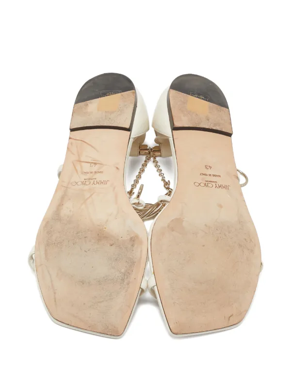 Jimmy Choo Pre-Owned レザーサンダル | ホワイト | FARFETCH JP