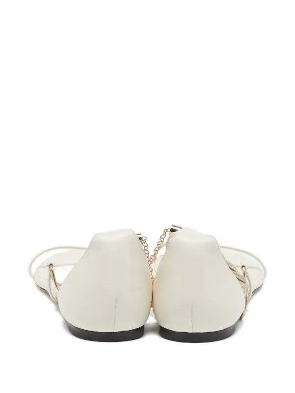 Jimmy Choo Pre-Owned レザーサンダル | ホワイト | FARFETCH JP