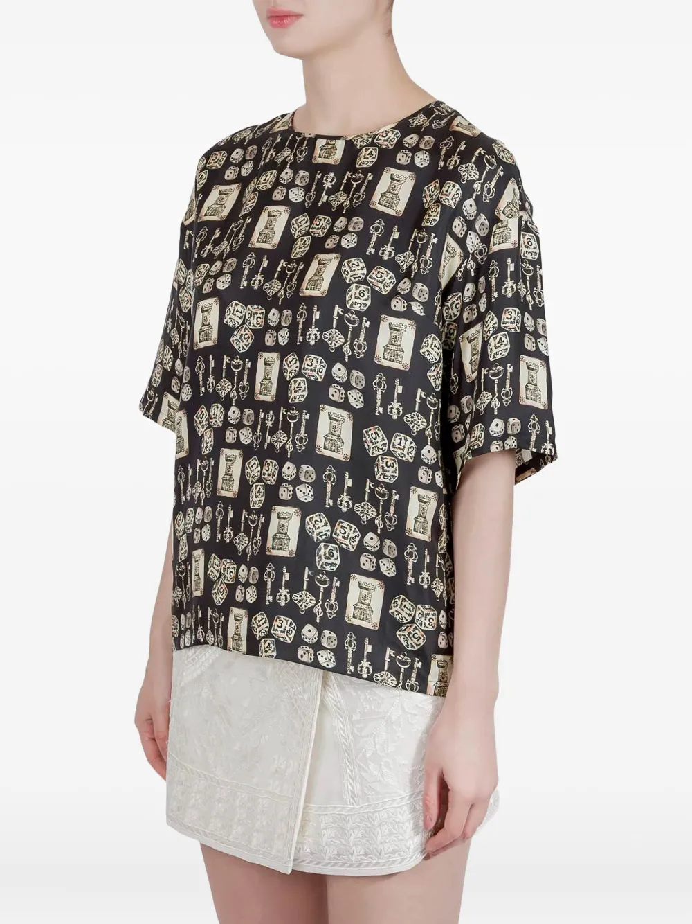 Dolce & Gabbana Pre-Owned top de seda Keys Dice | Image 2