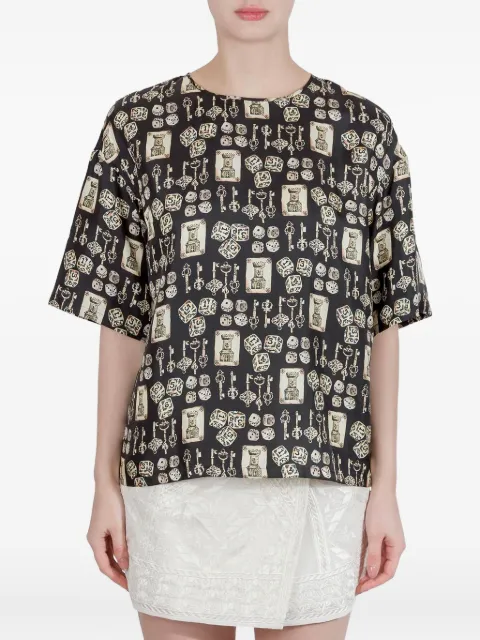 Dolce & Gabbana Pre-Owned Keys Dice silk top