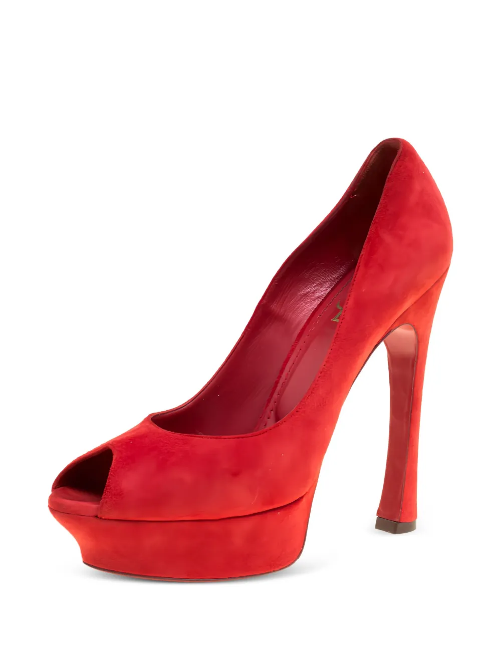 Saint Laurent Pre-Owned 145 mm pumps met plateauzool - Rood