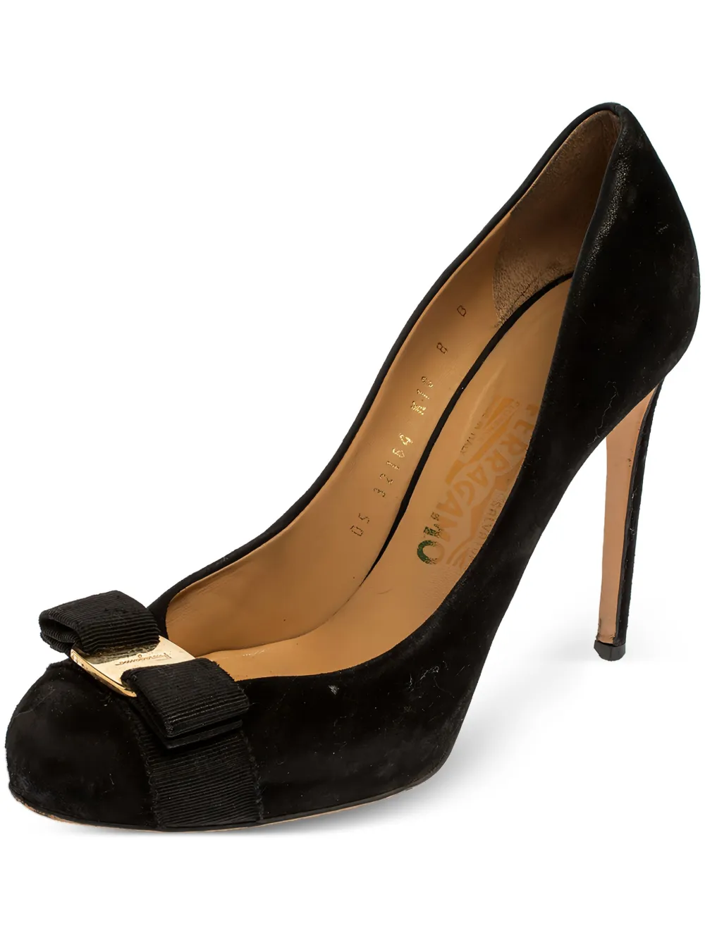 Ferragamo Pre-Owned suede bow pumps | Black | Image 1