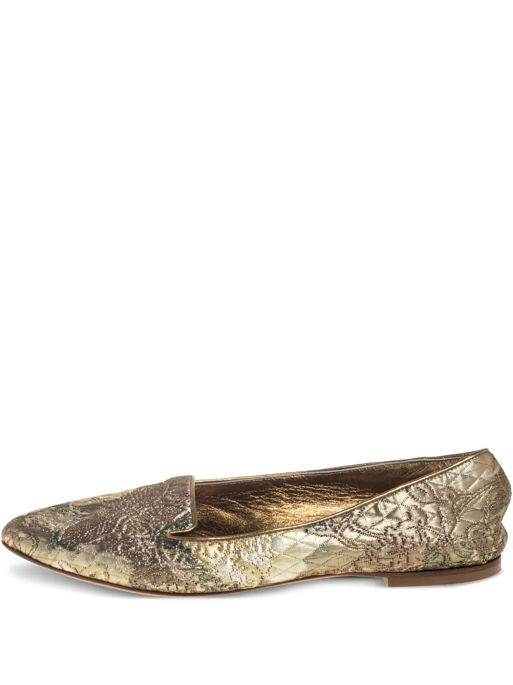 Dolce & Gabbana Pre-Owned brocade-quilted slippers | Gold | Image 1