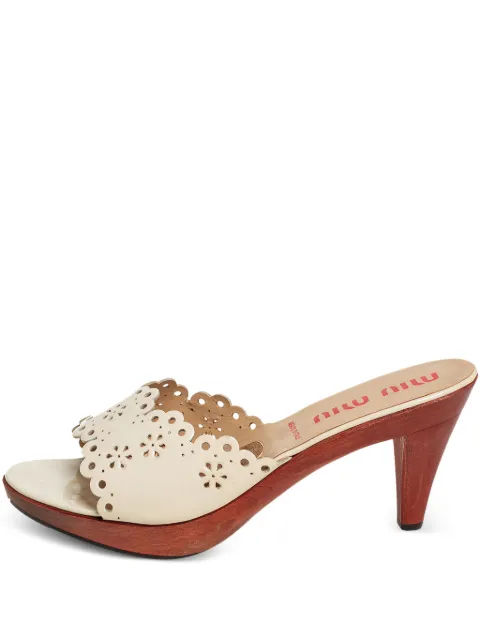 Miu Miu Pre-Owned 85mm leather mule sandals