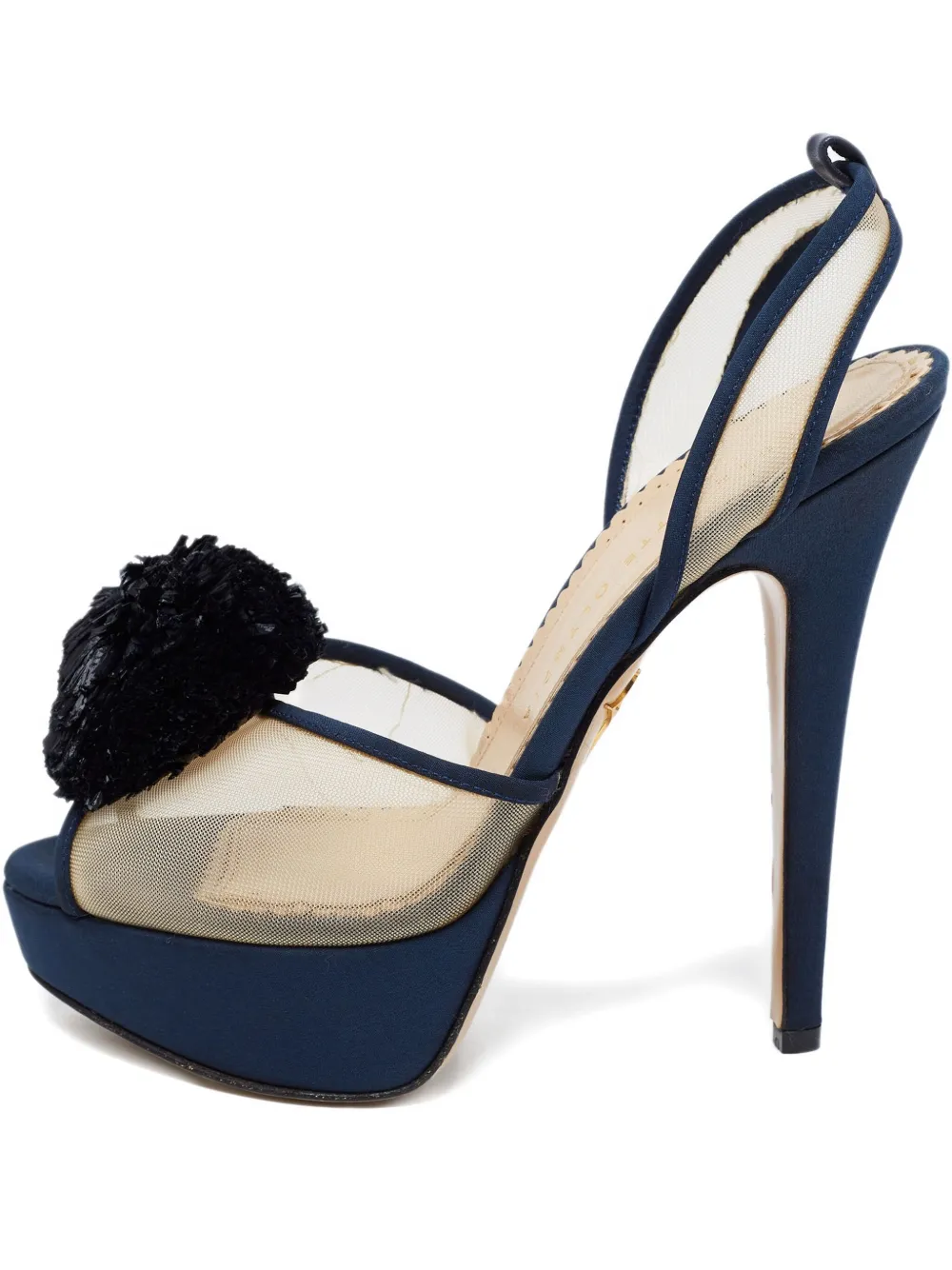 Charlotte Olympia mesh pompom sandals | Blue | Image 1