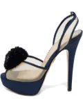 Charlotte Olympia mesh pompom sandals - Blue