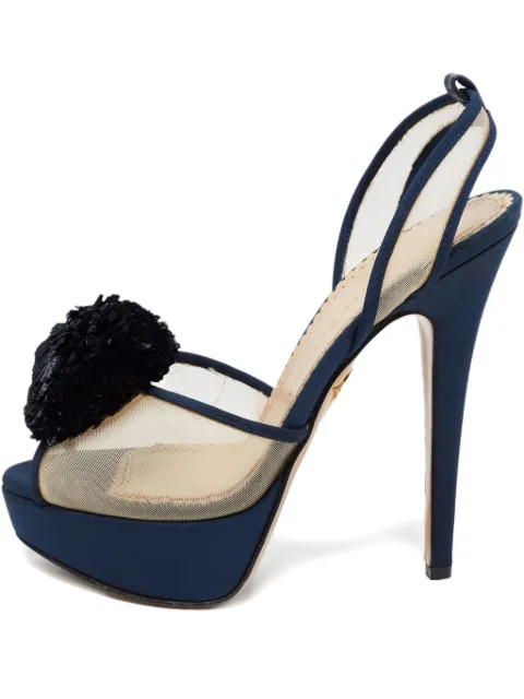 Charlotte Olympia mesh pompom sandals