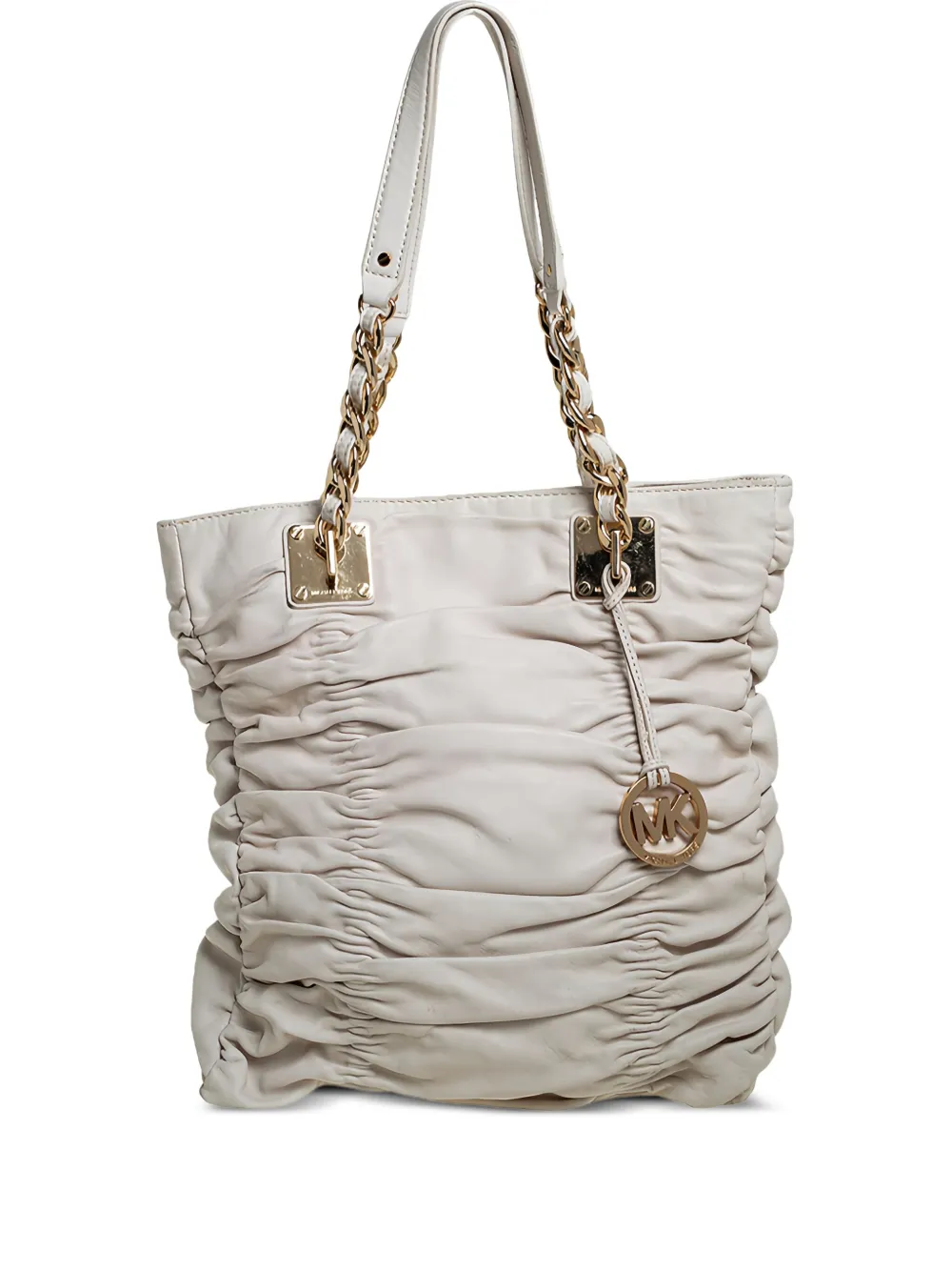 Michael Kors Vintage プレオウンド レザー ショルダーバッグ - ホワイト Michael Kors Vintage プレオウンド レザー ショルダーバッグ - ホワイト