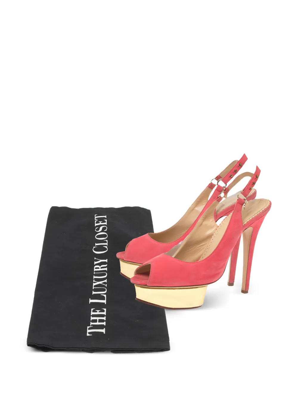 pre-owned 145mm Bon Bon slingback platform pumps