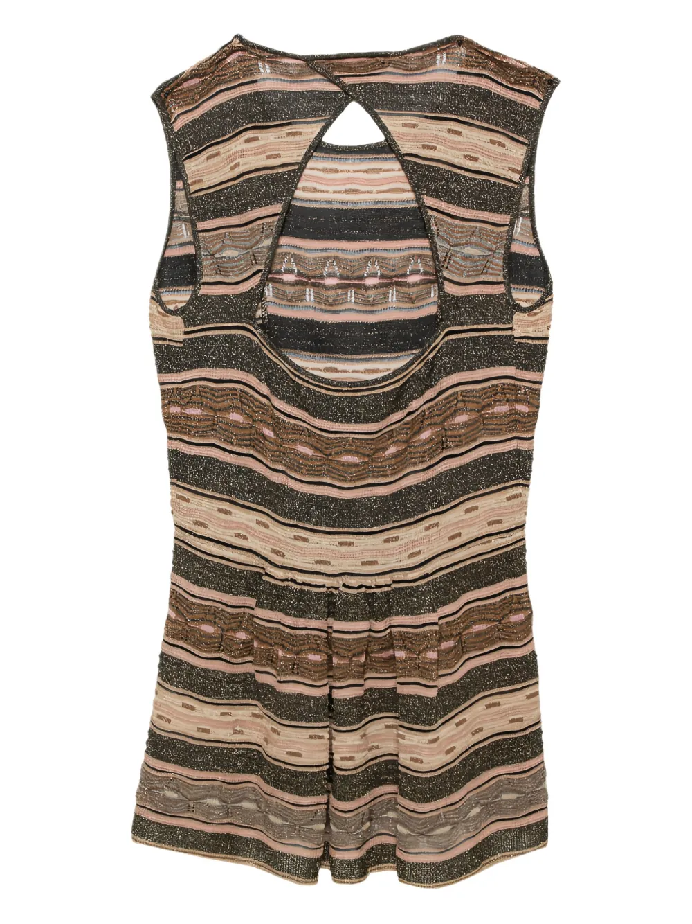 Missoni Pre-Owned 2023 gestreepte jurk met open rug - Beige