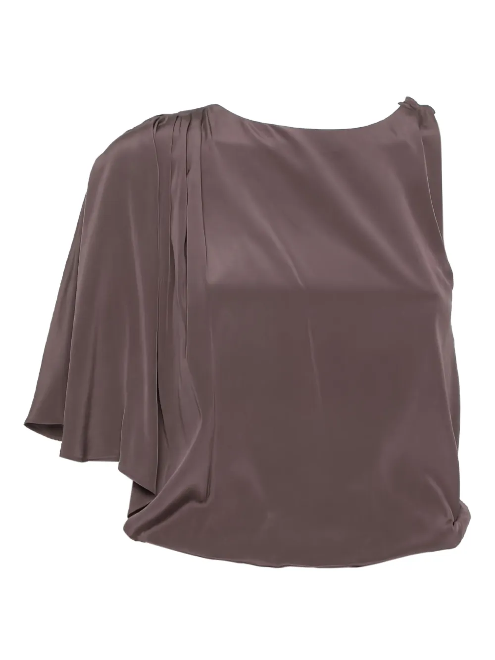 alice + olivia draped asymmetrical blouse | Brown | Image 1