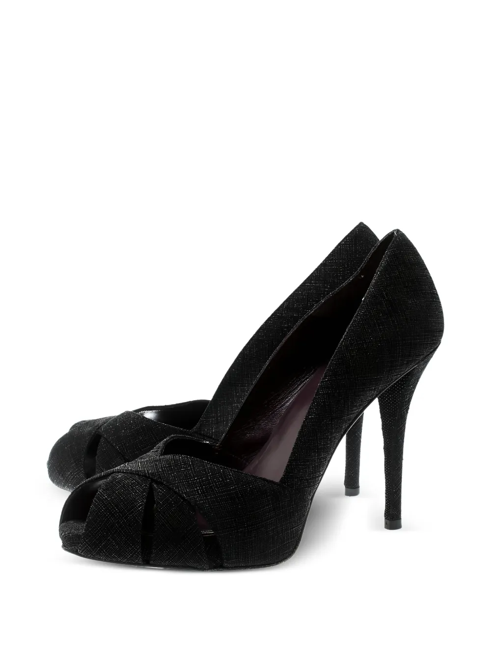 Stuart Weitzman 115 mm pumps met plateauzool en open neus - Zwart