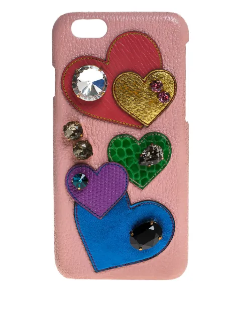 Dolce & Gabbana Pre-Owned heart leather appliqué phone case