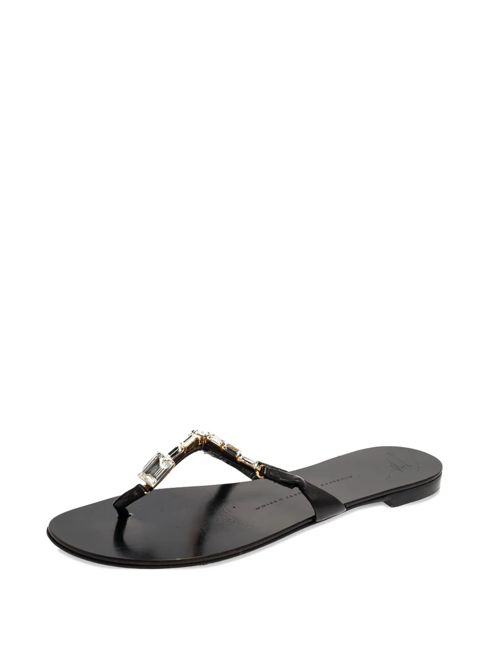 Giuseppe Zanotti Vintage Leren sandalen verfraaid met kristallen - Zwart