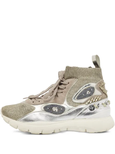 Valentino Garavani Pre-Owned 2024 knit crystal-embellishment sneakers