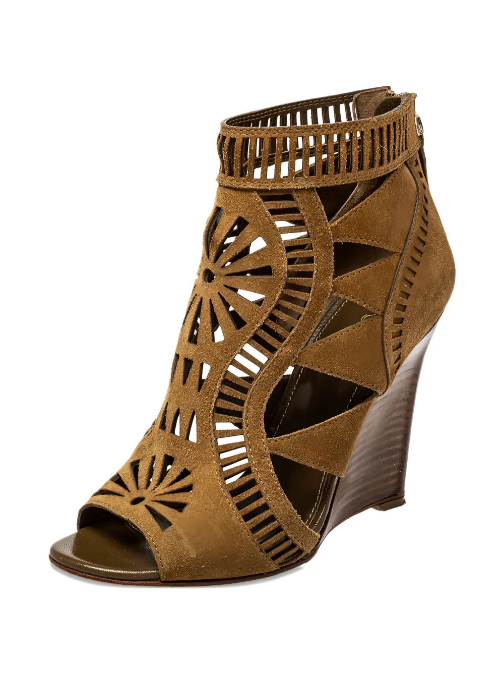 Sergio Rossi pre-owned 105mm laser-cut wedge boots | Image 2