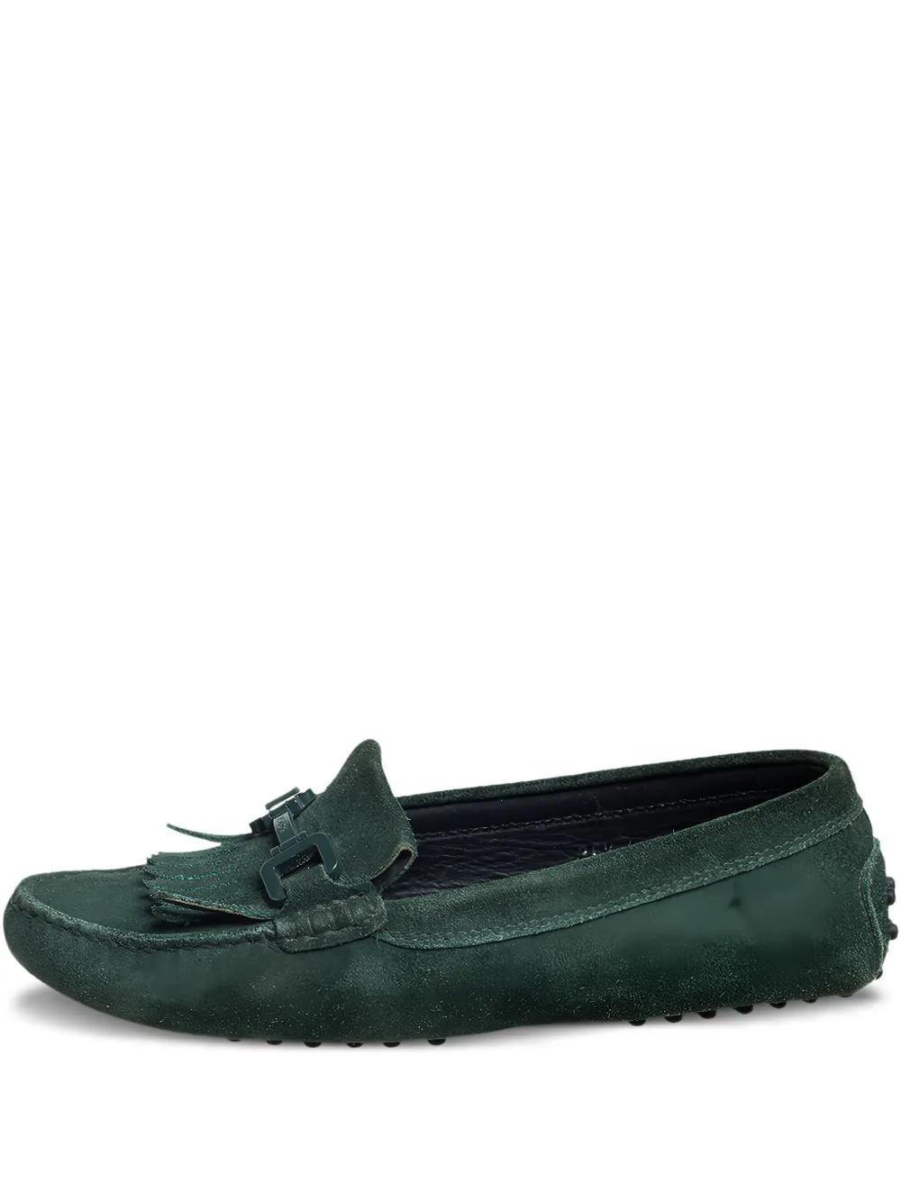 Tod's プレオウンド Gommino フリンジ ローファー - グリーン Tod's プレオウンド Gommino フリンジ ローファー - グリーン