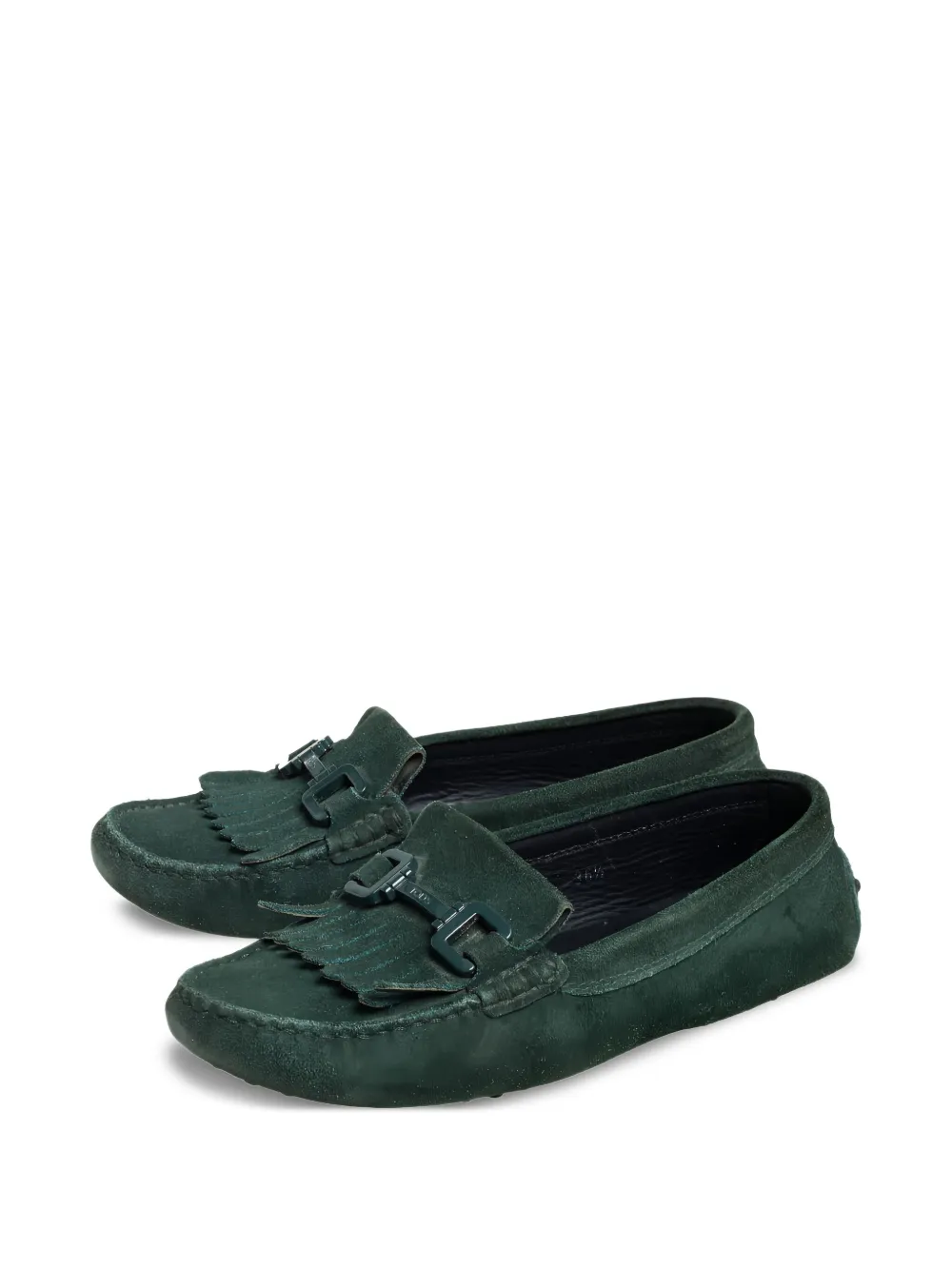 Tod's Pre-owned Gommino loafers met franje - Groen