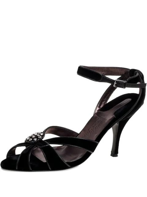Ferragamo Pre-Owned sandalias con apliques y tacón de 100mm