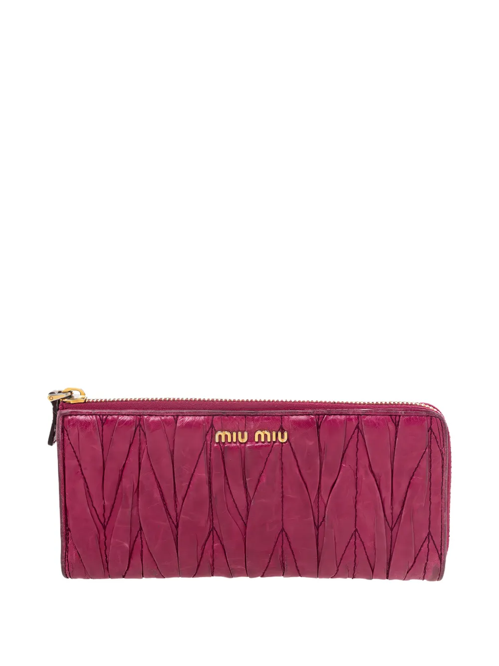 Miu Miu Pre-Owned Matelassé leather wallet | Pink | Image 1