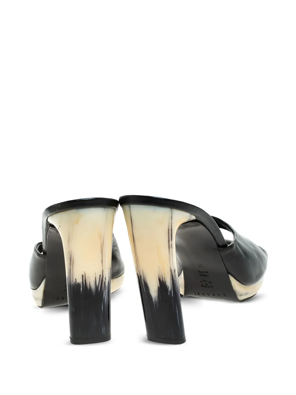Pre-owned Casadei 110mm Leather Heeled Sandals In Black