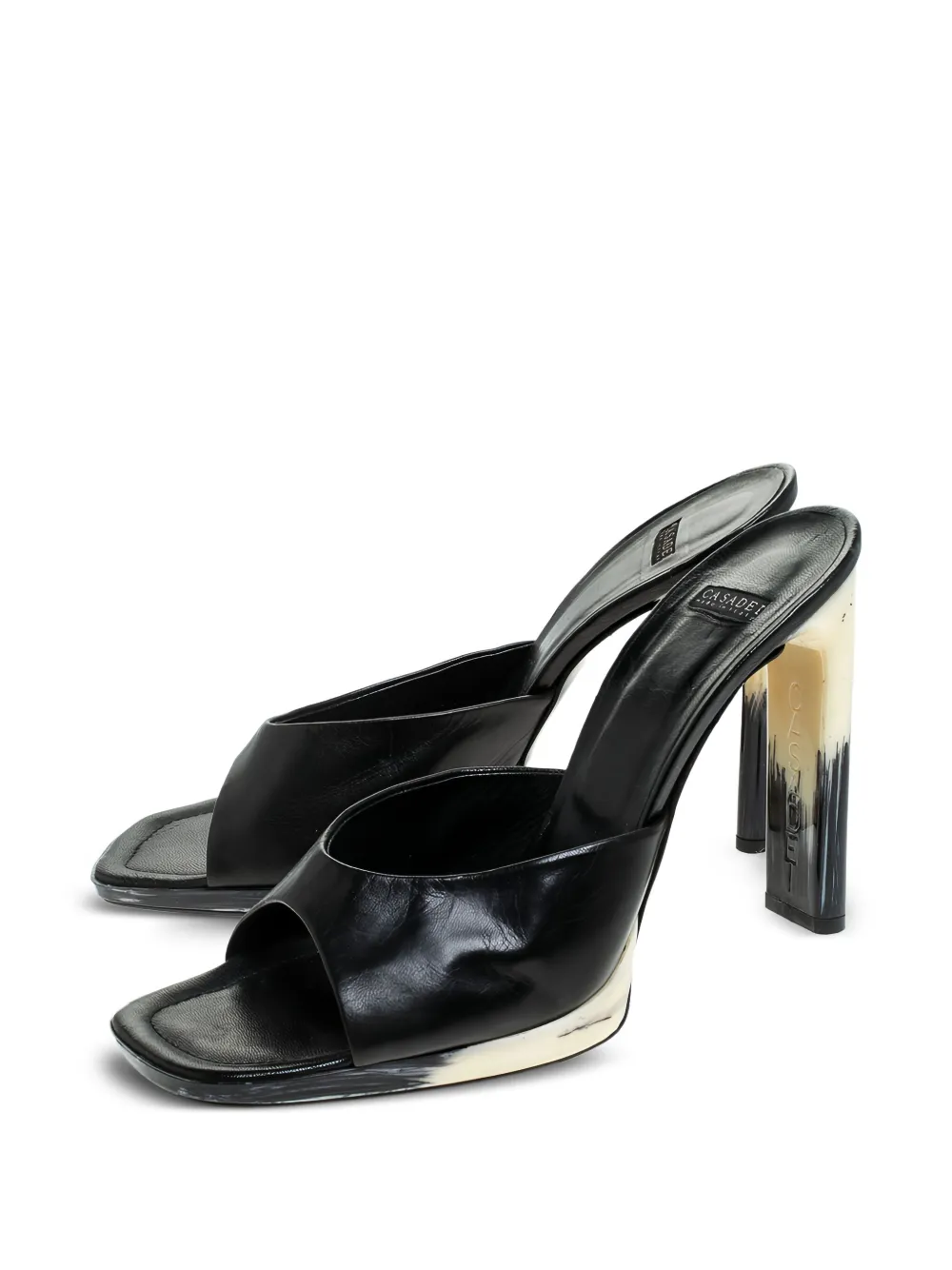 Pre-owned Casadei 110mm Leather Heeled Sandals In Black