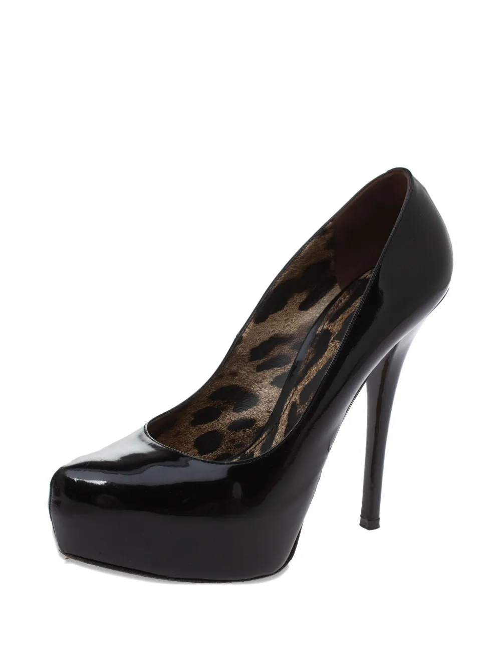 Pre-owned Dolce & Gabbana 110mm Leather Platform Pumps