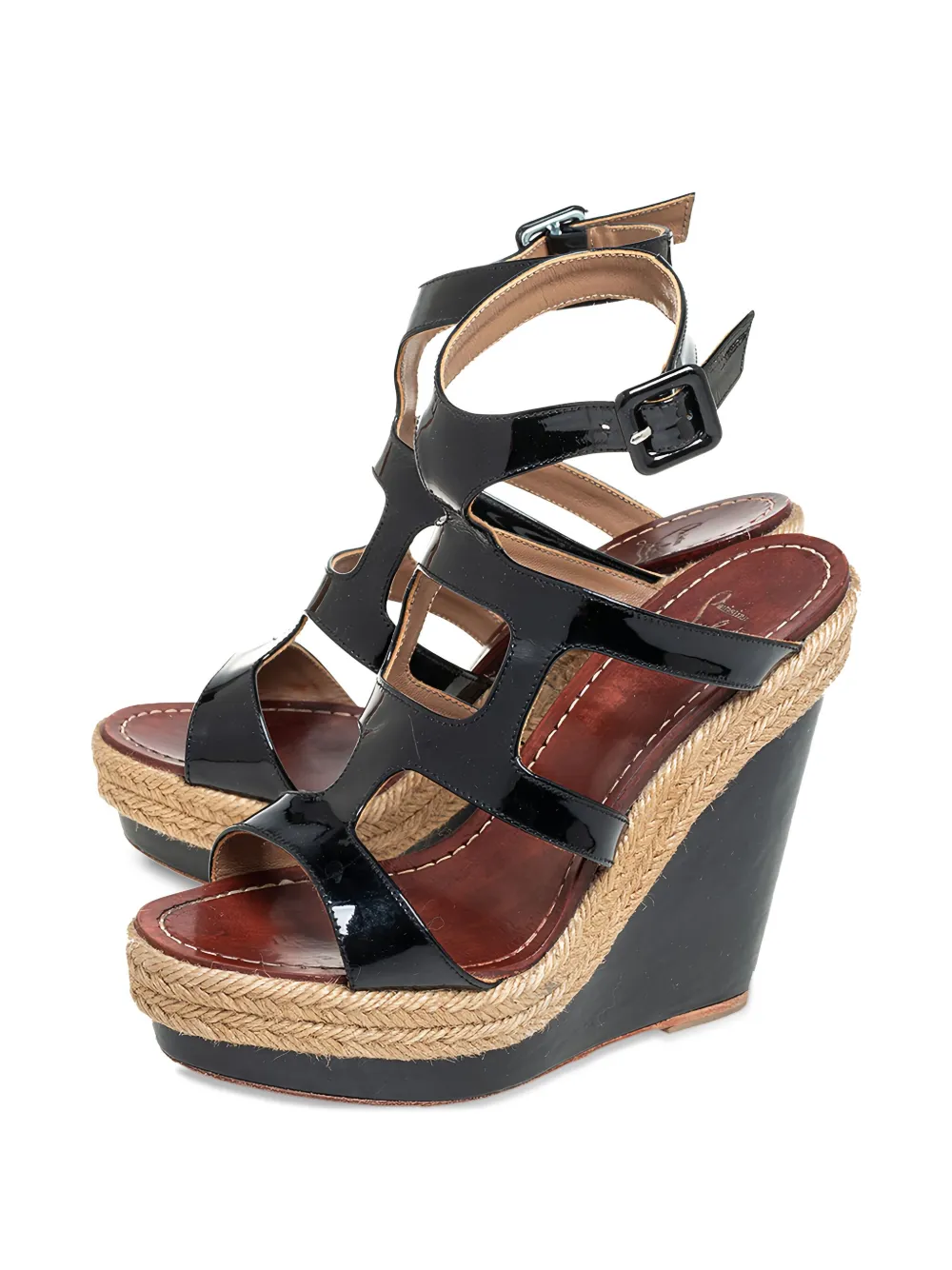 Christian Louboutin Pre-Owned Lakleren sandalen - Zwart
