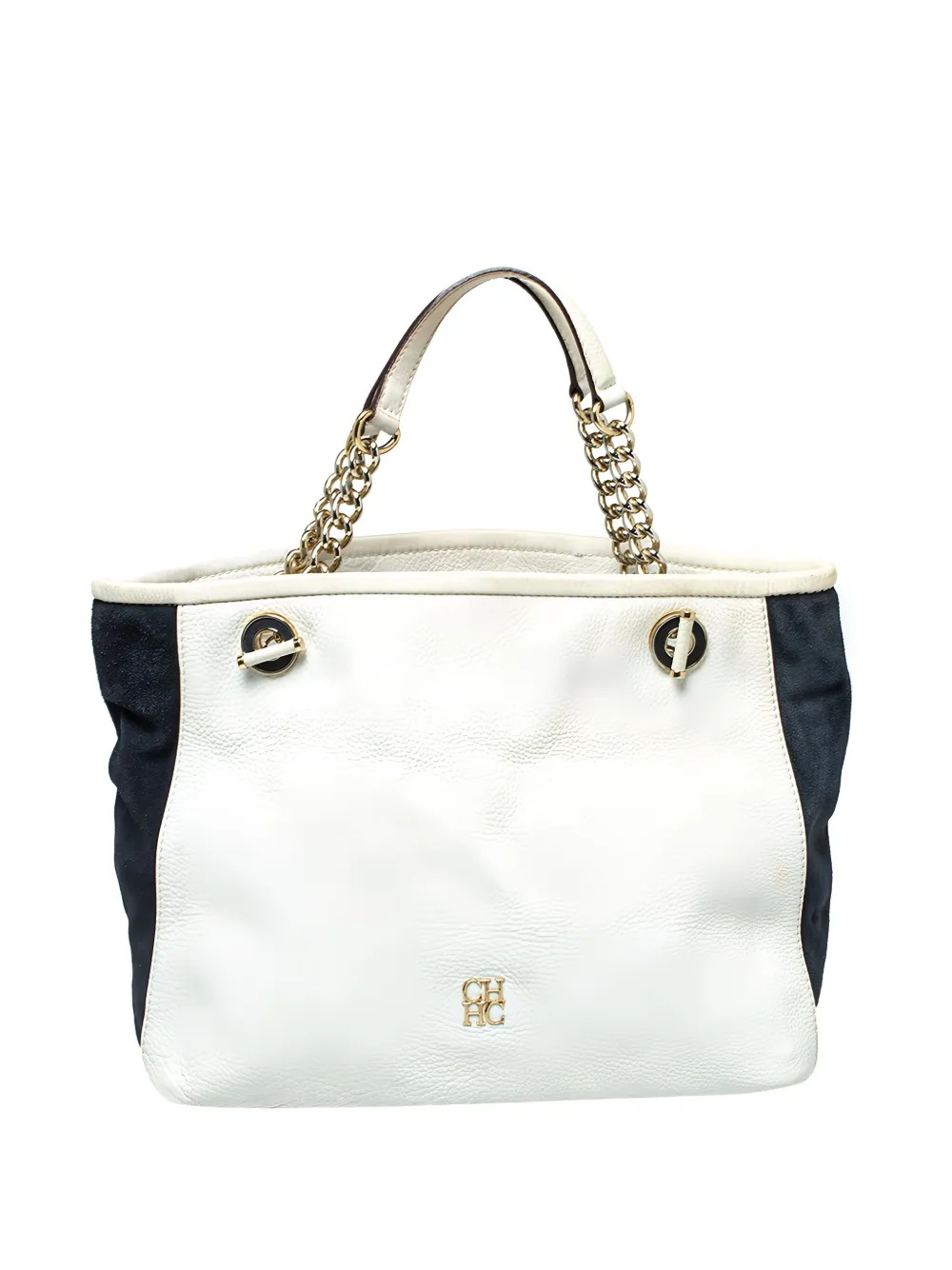 Carolina Herrera Vintage leather chain tote bag - Bianco