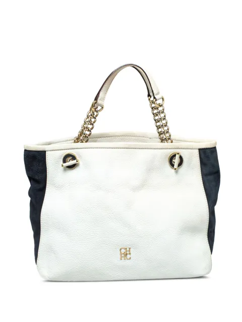 Carolina Herrera Vintage leather chain tote bag