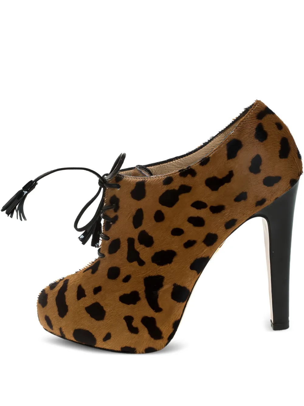 pre-owned 125mm leopard-pattern boots