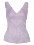 Elie Tahari pre-owned V-neck paisley silk top - Purple