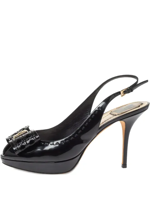 Christian Dior Pre-Owned slingback bow pumps