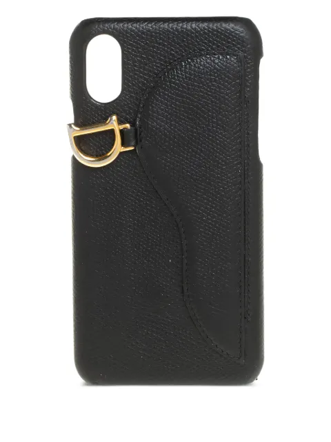 Christian Dior Pre-Owned logo-charm leather iPhone X case
