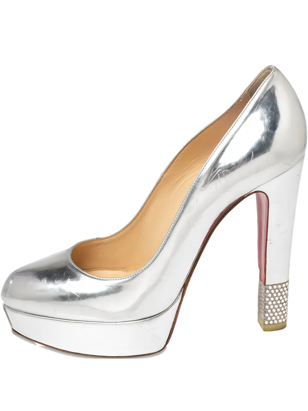 Pre-owned Christian Louboutin 135mm Leather Platform Heel Pumps