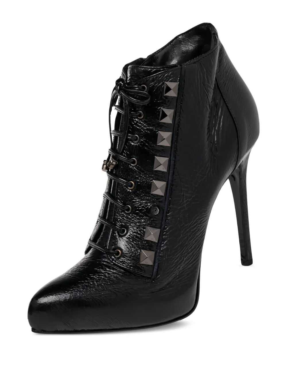 Le Silla 2023 pre-owned 115 mm lakleren pumps met studs en bandjes - Zwart